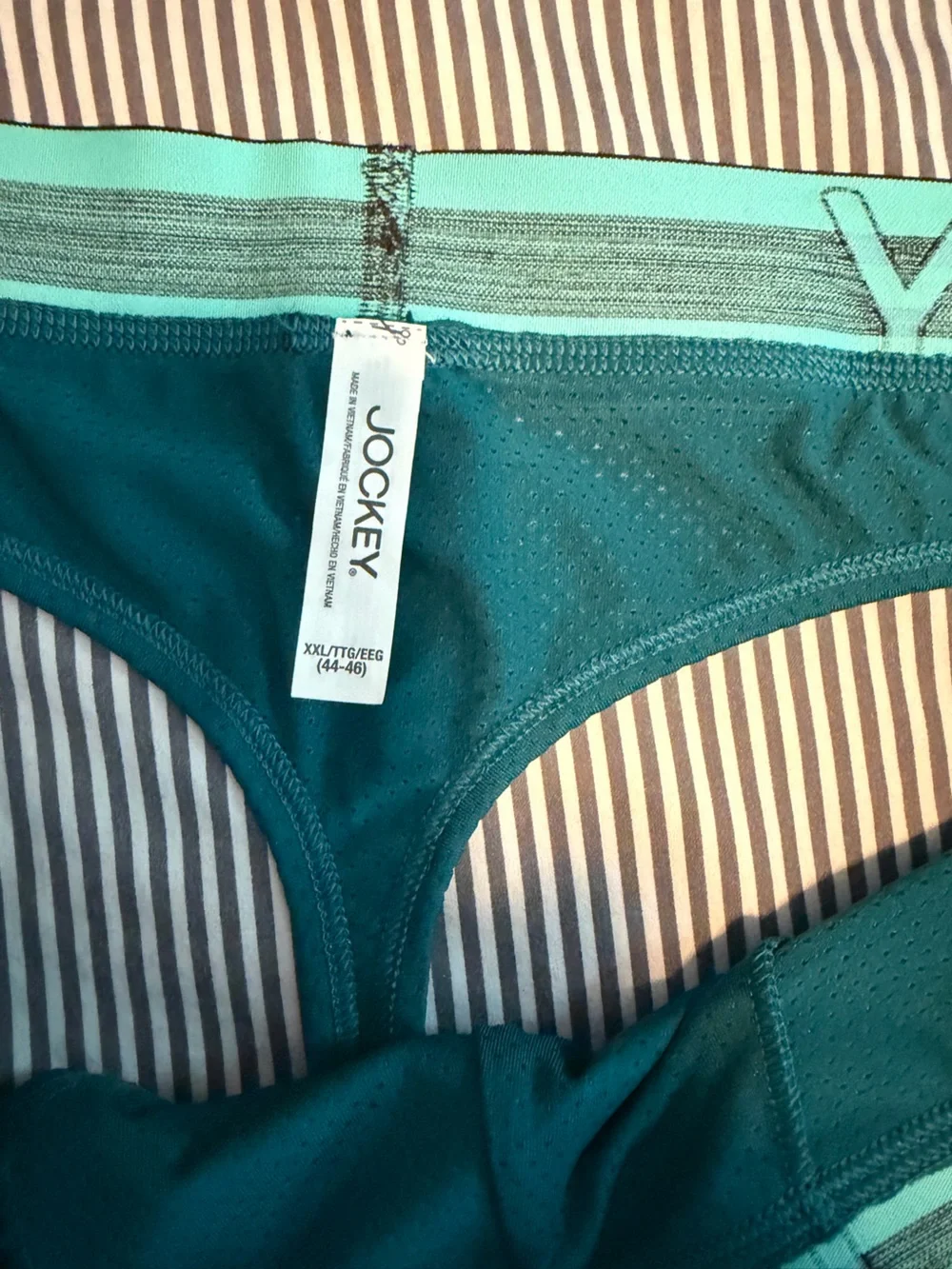 Jockey Men's Teal & Black Brief with Contrast Waistband